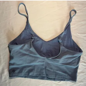 Athleta Elation V-Neck Longline Sports Bra Size Small Cottage Blue thumbnail 5