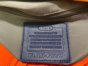 Coach Blue/Beige Patent Leather Peyton Tote Like New thumbnail 6
