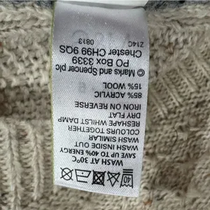 M&S Marks and Spencer Tan Grey Knit Wool Blend Tunic Sweater Women’s 6 thumbnail 5