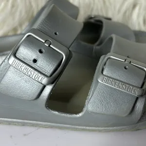 Birkenstock Arizona Essentials EVA Sandals Silver Size US 9/9.5 no size tag. thumbnail 4