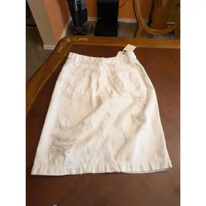 RAG & BONE White Norte Distressed Denim Skirt Size 26 thumbnail 13