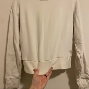 Athleta Off-White Super Soft Pullover size Small thumbnail 4