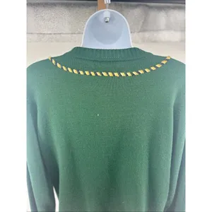 Pendleton Vintage Cardigan Sweater Green Gold Whipstitch Crest Buttons Size S thumbnail 11