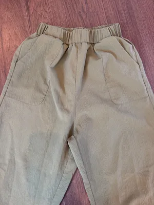Women’s Elastic-Waist Wide Leg in Olive Green Small - C19-030 thumbnail 2