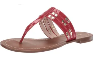 Women's Kate‎ Spade Carol Red Patent Thong Sandal Size 7.5 Studded thumbnail 1