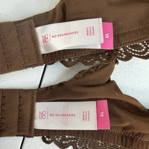No Boundaries Sz XL Bra Lot Of 2 Light Lift Wire Free Brown Latte T-Shirt Padded thumbnail 11
