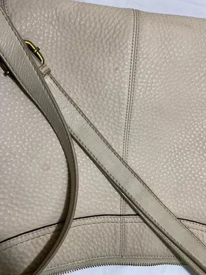 Coach Pebbled Leather Shoulder Bag Cream Ivory Pink Lined Hobo Purse F15064 thumbnail 7
