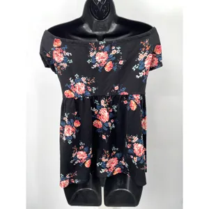 NWT Torrid Black Floral Off The Shoulder Babydoll Blouse Women's Size 2 (2X) thumbnail 3