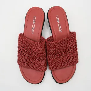 Vintage 90s Cabin Creek Red Woven Wedge Sandals thumbnail 3