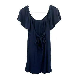 Splendid size small blue short sleeve blouse‎ top shirt tie back supma cotton thumbnail 2