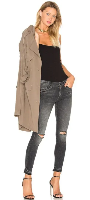 Mother Denim Undone‎ Hem Looker Ankle Jeans in Stealing Shadows size 28 thumbnail 1