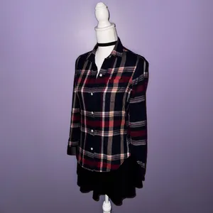 NEW Lucky Brand Navy Blue Plaid Button Up Shirt thumbnail 7