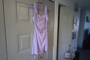 Shein special ocassion mini short dress ruched top in lilac purple size small. thumbnail 9