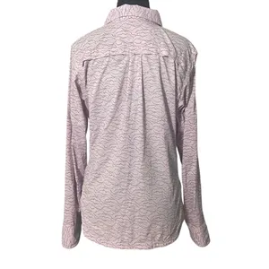 REI Co-op Sahara Shirt Small UPF Fishing Hiking Lilac Topographic Print Gorpcore thumbnail 2