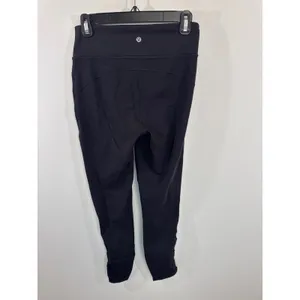 Lululemon Black High Rise Macrame Lattice Leggings Size‎ 8 Yoga Workout Pants thumbnail 6