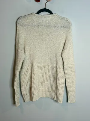 American Eagle cream marled sweater thumbnail 1