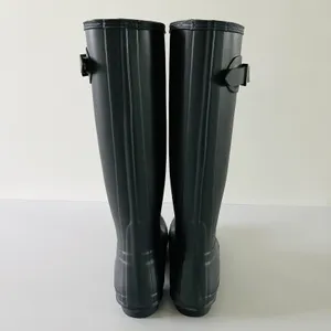 HUNTER Original Tall Black Buckle Strap Rain Boots - US 10 thumbnail 6