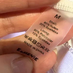 E.Menie White ruched spaghetti strap one piece build in bra‎ swimsuit medium thumbnail 3