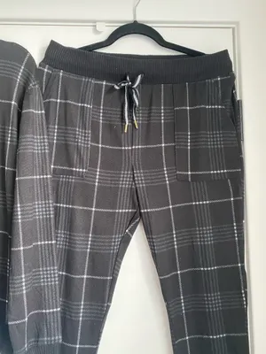 NWOT Honeydew Super Soft 2 Piece Pajama Set Black Plaid Long Sleeve Pant M thumbnail 3
