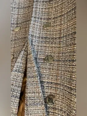 Anne Klein Brown & Cream Tweed Jacket with Gold Lining thumbnail 4