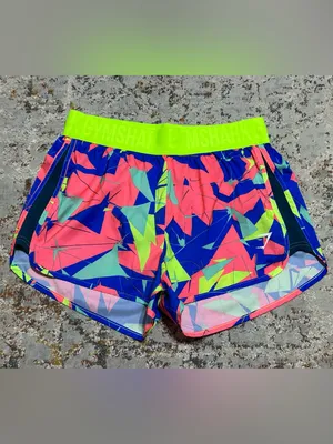 Gymshark vibrant athletic shorts neon yellow logo waist Size Medium thumbnail 10