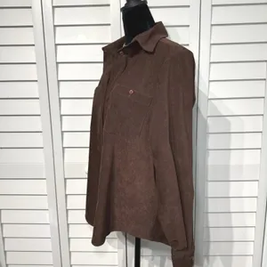 CB‎ Carry Back Womens Faux Suede Shirt 6 Brown Button Front Western 90s Vintage thumbnail 3