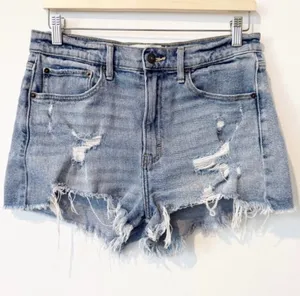 Abercrombie Distressed High Rise Jean Shorts 30 Y2K Grunge Festival Rodeo‎ Boho thumbnail 1
