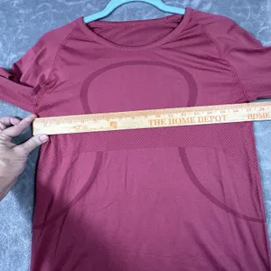 Lululemon Swiftly Relaxed Long Sleeve Top Womens Sz 8 Raspberry Pink Thumb holes thumbnail 5