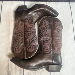Ariat‎ “Bright Light” Western Snip Toe Boots 10011920 Mahogany Leather Sz 8.5 thumbnail 8