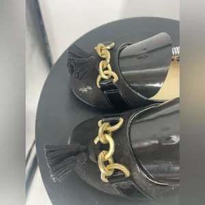 Black and gold women's flats with‎ tassels size 7 thumbnail 5
