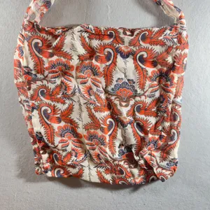 451 | Free People Boho Paisley Floral Cotton Slouchy Hobo Bag‎ Orange OS thumbnail 3