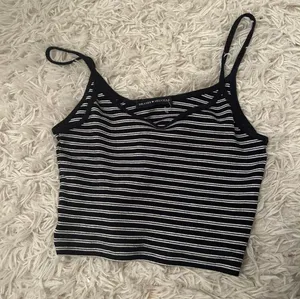 Brandy Melville Navy Blue and white Striped Tank Cami Top thumbnail 1