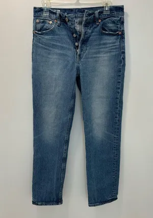 Gap Denim Cheeky Straight High Rise Button Fly Medium Wash Jeans thumbnail 2