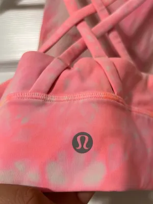 Lululemon Energy Bra High Neck Long Line Shibori Orange Tie Dye Size 4 thumbnail 5