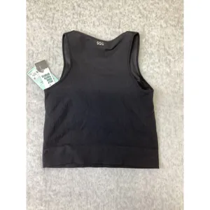DSG Momentum Seamless Crop Tank Pure Black Womens XS DAW23303 Ribbed Square Neck thumbnail 2