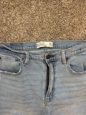 Abercrombie & Fitch Light Blue Ripped Boyfriend Jeans thumbnail 3