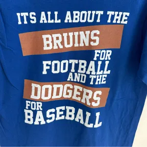 UCLA & Dodgers Blue off the shoulder T-Shirt thumbnail 8