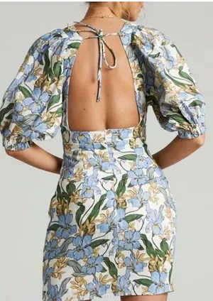 Floral Sundress With Puff Sleeves thumbnail 2