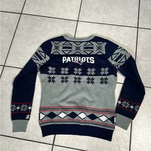 NFL V-Neck New England patriots fair isle sweater Sweater Blue and Gray small thumbnail 10