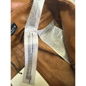 Zara Women’s Brown Faux Leather High Waisted Wide Leg Pants Button Fly XS NWT thumbnail 6