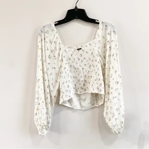 Billabong Love Somebody Cropped Balloon Sleeve Top Sz L‎ Boho Coastal thumbnail 4
