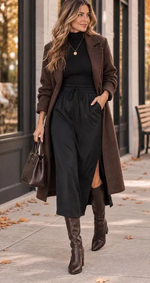 Lululemon Glide Away midi Slip Skirt with pockets Black 6 thumbnail 1