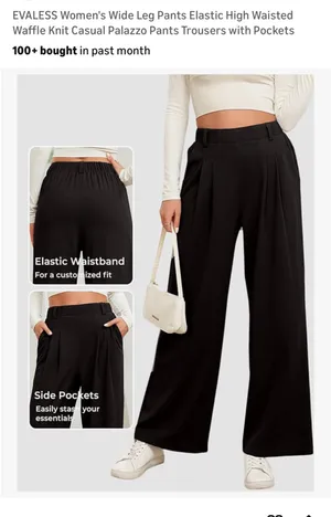 Amazon Wide leg pants elastic waist thumbnail 2