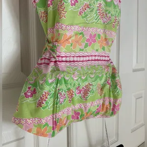 Lilly Pulitzer Strapless Floral monkey Cotton Midi Dress Pink Green Size 6 thumbnail 6