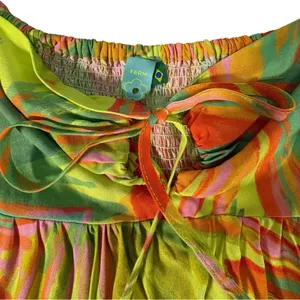 Farm Rio Tropical Print Puff Sleave Mini Dress XS Resort Vacation Sundress thumbnail 10