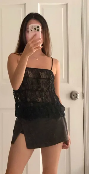 Boho black lace cami top Size XS thumbnail 1
