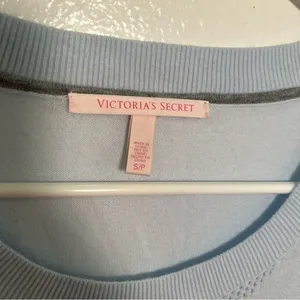 Victoria's‎ Secret Women's Size Small Crewneck Sweater Light Blue Semi-Sheer thumbnail 10
