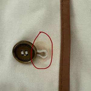 Burberry Faversham Ivory Brown Trim Cotton Blend Belted Jacket UL thumbnail 10