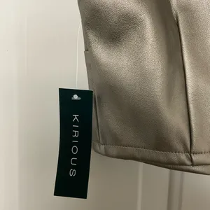 Kirious Faux Leather‎ Sleeveless Crop Top Size Medium Taupe thumbnail 6