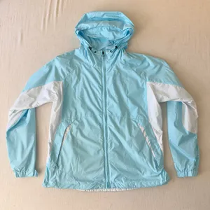 Columbia Omni-Shield Hooded Windbreaker Jacket Womens XL Blue White thumbnail 2